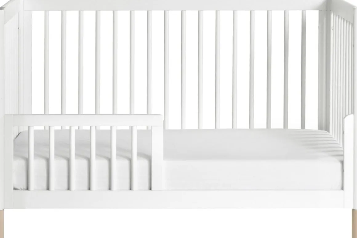 Babyletto Gelato 4-in-1 Convertible Crib w/Toddler Bed Conversion Kit - White w/ Washed Natural Feet