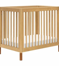 Babyletto Gelato 4-in-1 Convertible Mini Crib - Honey w/ Vegan Tan Leather