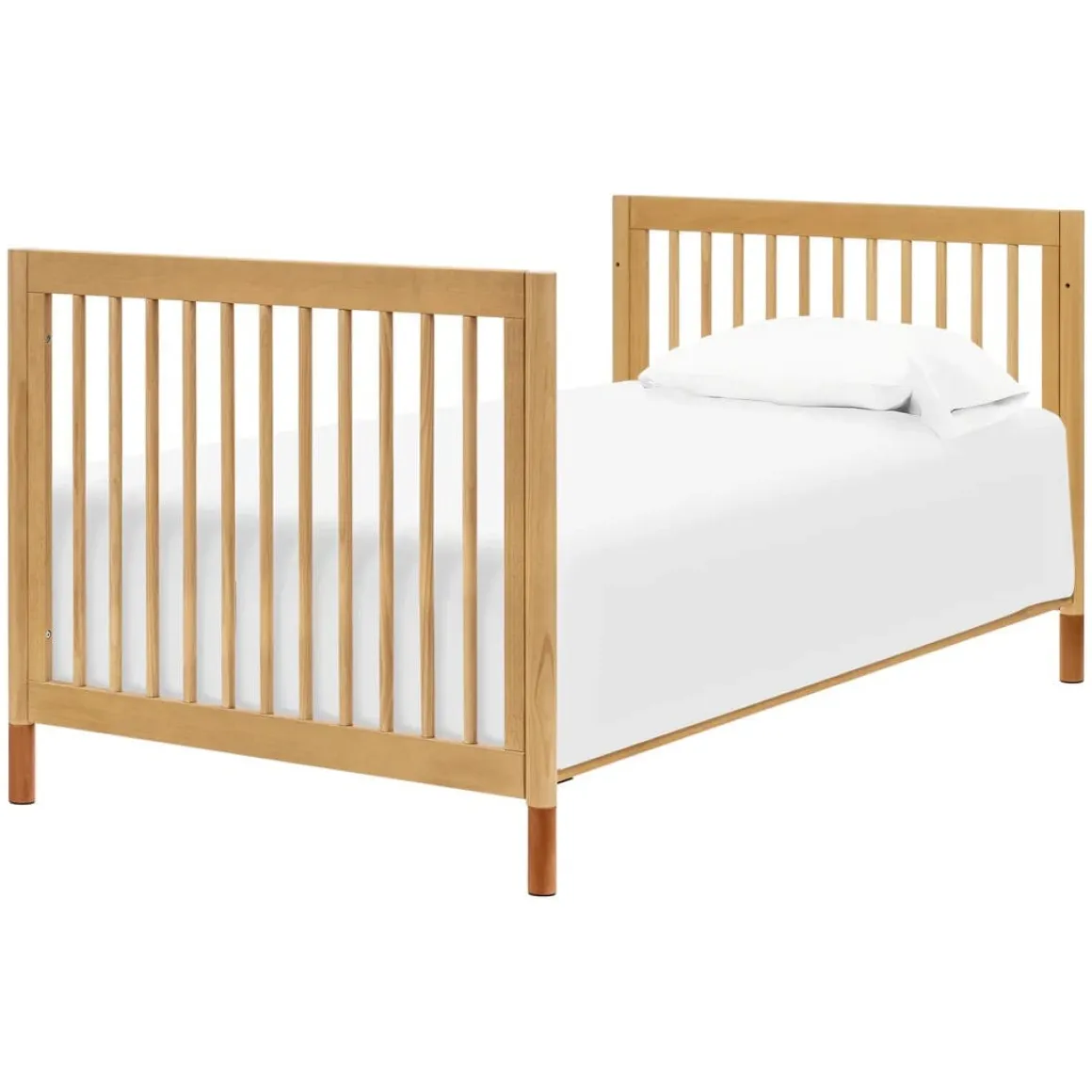 Babyletto Gelato 4-in-1 Convertible Mini Crib - Honey w/ Vegan Tan Leather