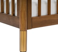 Babyletto Gelato 4-in-1 Convertible Mini Crib - Natural Walnut & Gold Feet