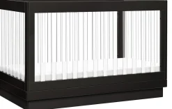 Babyletto Harlow Acrylic 3-in-1 Convertible Crib w/Toddler Bed Conversion Kit - Black / Acrylic