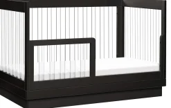 Babyletto Harlow Acrylic 3-in-1 Convertible Crib w/Toddler Bed Conversion Kit - Black / Acrylic
