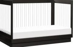 Babyletto Harlow Acrylic 3-in-1 Convertible Crib w/Toddler Bed Conversion Kit - Black / Acrylic