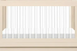 Babyletto Harlow Acrylic 3-in-1 Convertible Crib w/Toddler Bed Conversion Kit - Washed Natural / Acrylic
