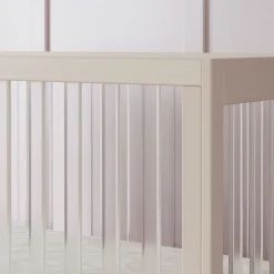 Babyletto Harlow Acrylic 3-in-1 Convertible Crib w/Toddler Bed Conversion Kit - Washed Natural / Acrylic