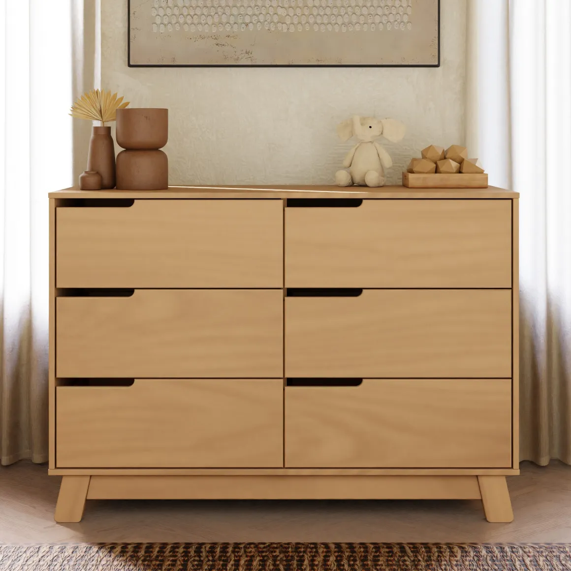 Babyletto Hudson 6-Drawer Assembled Double Dresser - Honey