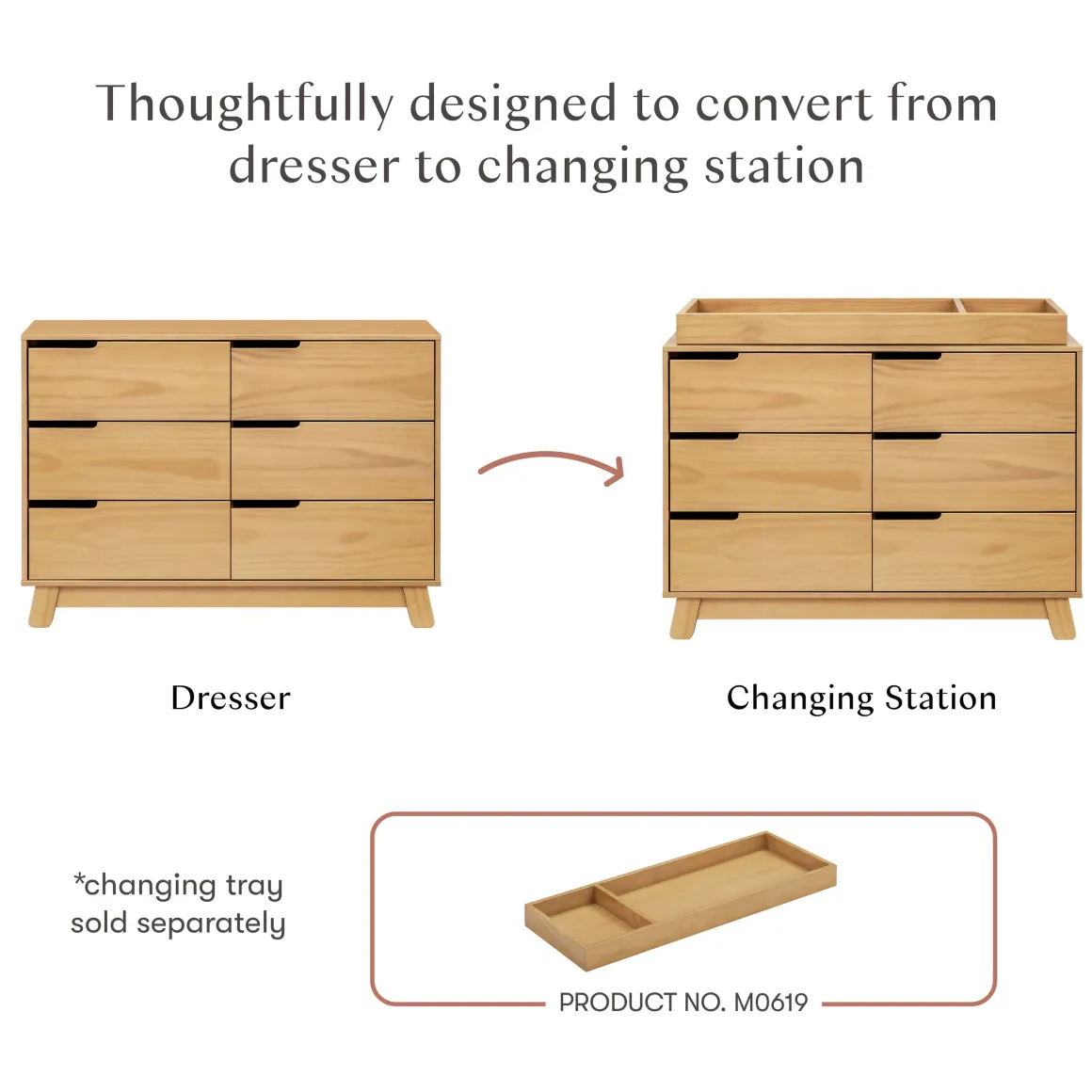 Babyletto Hudson 6-Drawer Assembled Double Dresser - Honey