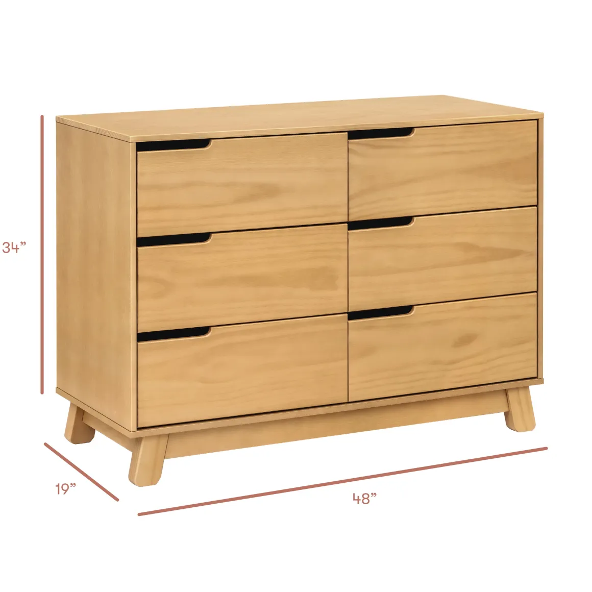Babyletto Hudson 6-Drawer Assembled Double Dresser - Honey