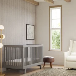 Babyletto Hudson 3-in-1 Convertible Crib with Toddler Bed Conversion Kit - Grey