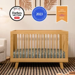 Babyletto Hudson 3-in-1 Convertible Crib with Toddler Bed Conversion Kit - Honey
