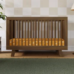 Babyletto Hudson 3-in-1 Convertible Crib with Toddler Bed Conversion Kit - Natural Walnut