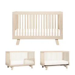 Babyletto Hudson 3-in-1 Convertible Crib with Toddler Bed Conversion Kit - Washed Natural