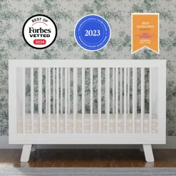 Babyletto Hudson 3-in-1 Convertible Crib with Toddler Bed Conversion Kit - White
