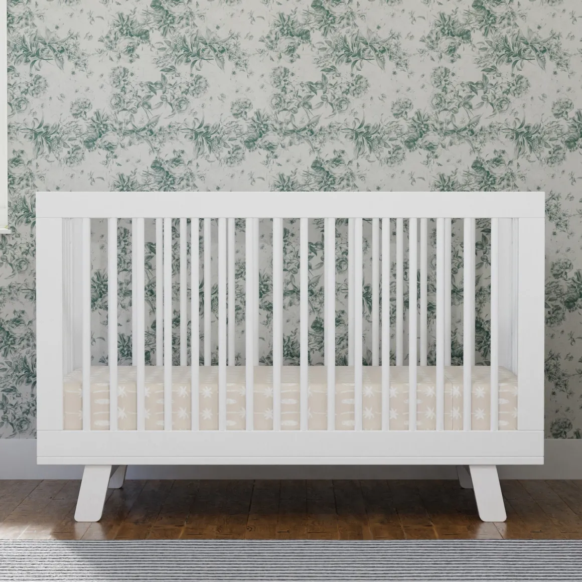 Babyletto Hudson 3-in-1 Convertible Crib with Toddler Bed Conversion Kit - White