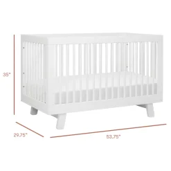 Babyletto Hudson 3-in-1 Convertible Crib with Toddler Bed Conversion Kit - White