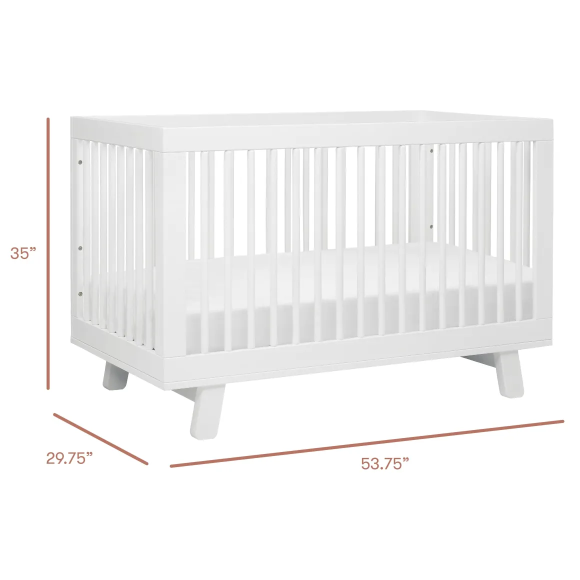 Babyletto Hudson 3-in-1 Convertible Crib with Toddler Bed Conversion Kit - White