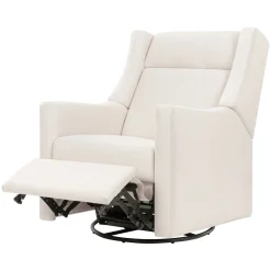 Babyletto Kiwi Deluxe Power Recliner and Swivel Glider with Heat and Massage - Performance Cream Eco-Weave