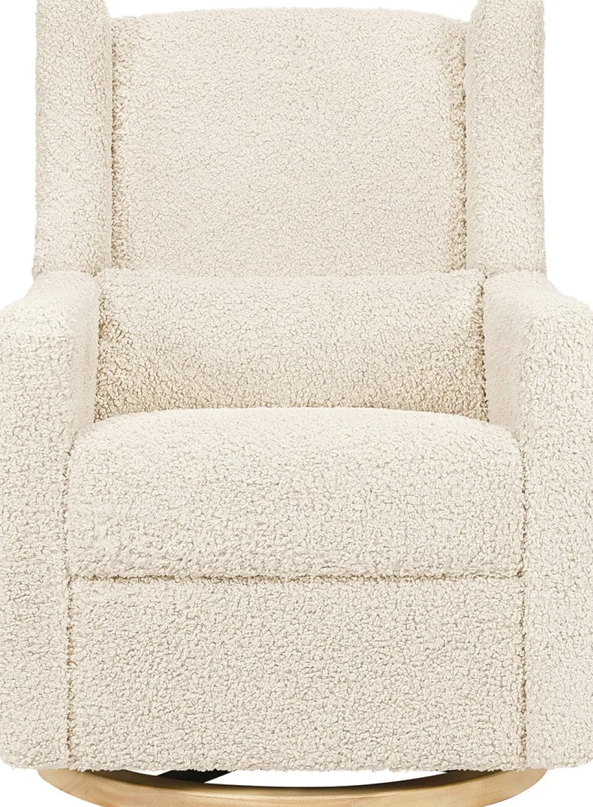 Babyletto Kiwi Electronic Glider Recliner w/ USB - Almond Teddy Loop w/Light Wood Base