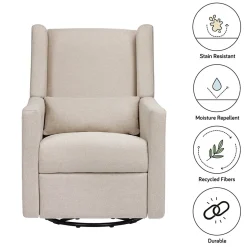 Babyletto Kiwi Electronic Glider Recliner w/ USB - Performance Beach Eco-Weave