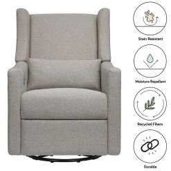 Babyletto Kiwi Electronic Glider Recliner w/ USB - Performance Grey Eco-Weave