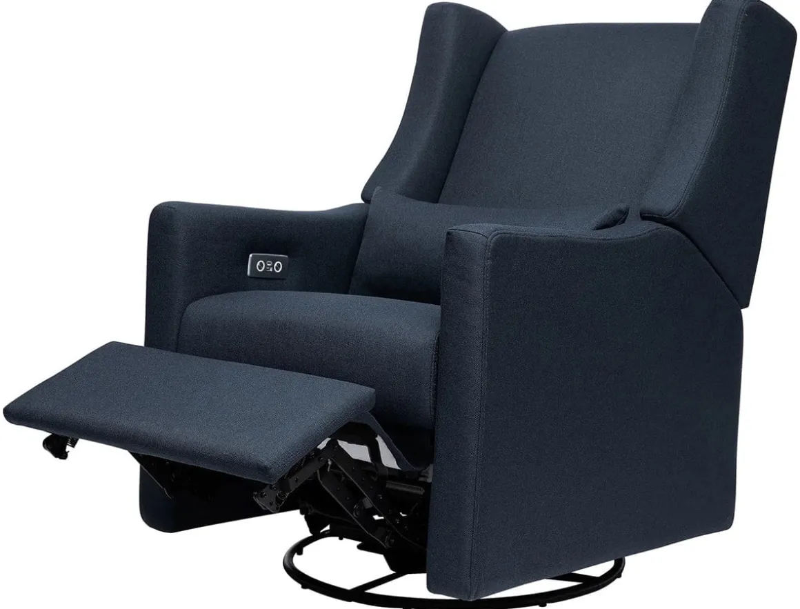 Babyletto Kiwi Electronic Glider Recliner w/ USB - Performance Navy Eco-Twill