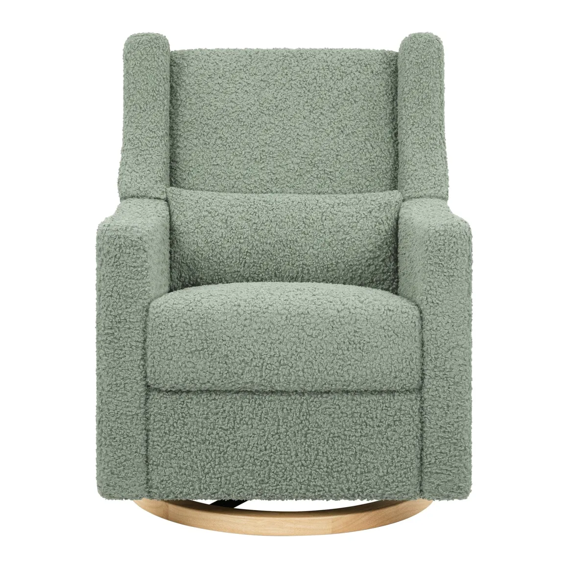 Babyletto Kiwi Electronic Glider Recliner w/ USB - Sage Teddy Loop w/ Light Wood Base