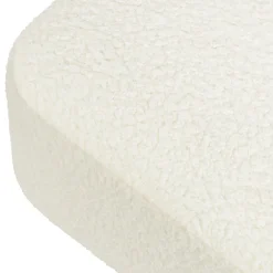 Babyletto Kiwi Gliding Ottoman - Cream Shearling with Light Wood Base