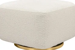 Babyletto Kiwi Gliding Ottoman - Ivory Boucle w/ Gold Base