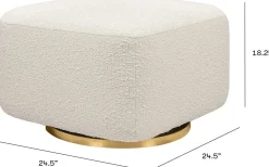 Babyletto Kiwi Gliding Ottoman - Ivory Boucle w/ Gold Base