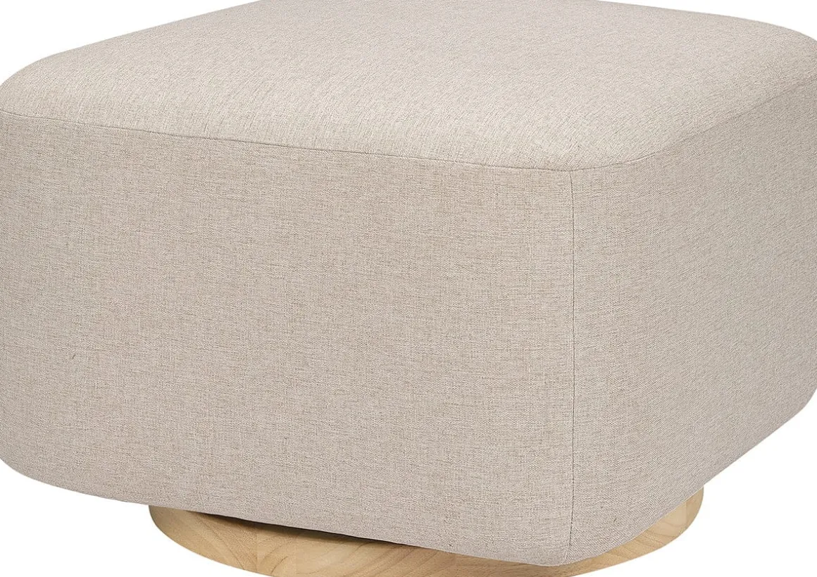 Babyletto Kiwi Gliding Ottoman - Performance Beach Eco-Weave w/ Light Wood Base