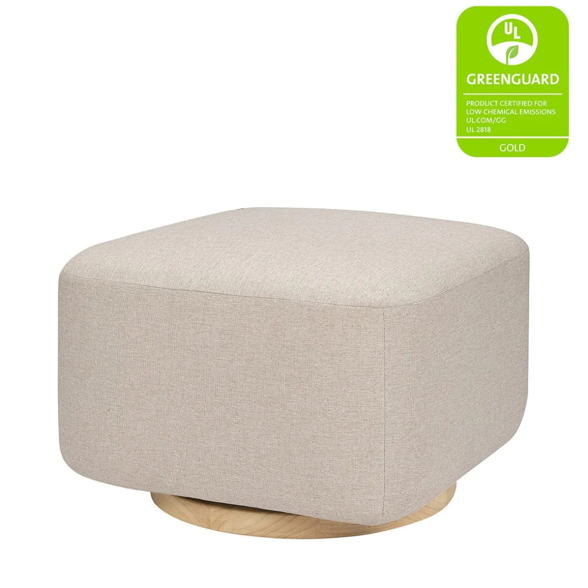 Babyletto Kiwi Gliding Ottoman - Performance Beach Eco-Weave w/ Light Wood Base