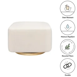 Babyletto Kiwi Gliding Ottoman - Performance Cream Eco-Weave w/ Light Wood Base