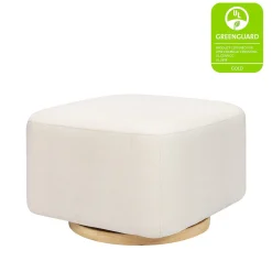 Babyletto Kiwi Gliding Ottoman - Performance Cream Eco-Weave w/ Light Wood Base