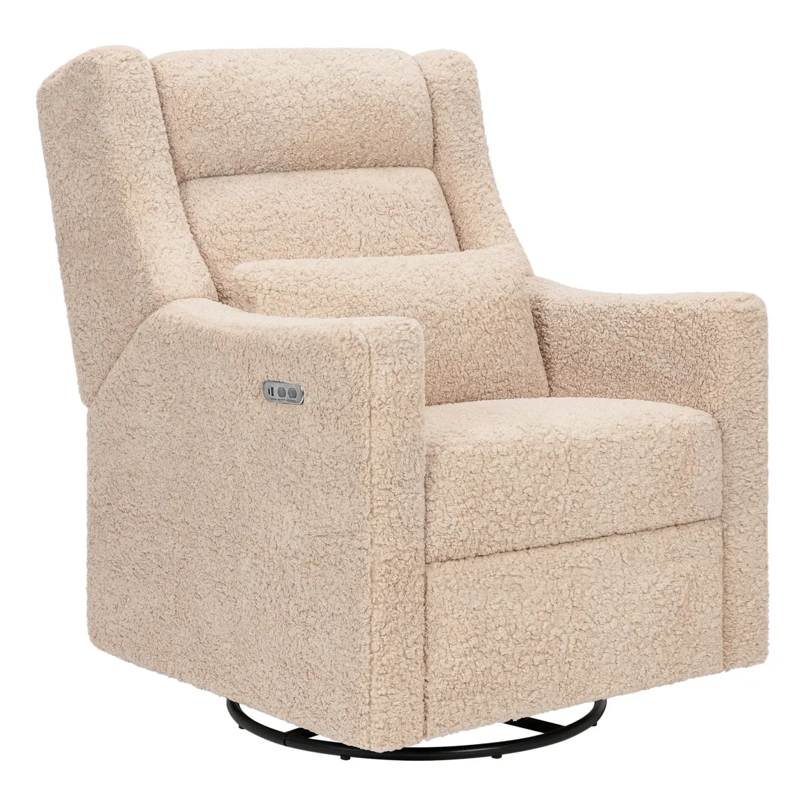 Babyletto Kiwi Plus Electric Recliner Swivel Glider w/ Adjustable Headrest + USB Port - Chai Shearling