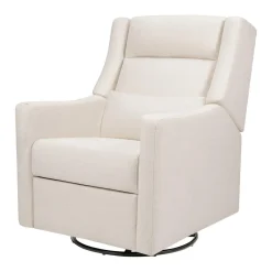 Babyletto Kiwi Plus Electric Recliner Swivel Glider w/ Adjustable Headrest + USB Port - Performance Cream Eco-Weave