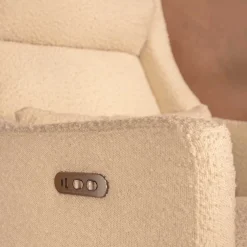 Babyletto Kiwi Plus Electric Recliner Swivel Glider w/ Adjustable Headrest + USB Port - Performance Ivory Boucle