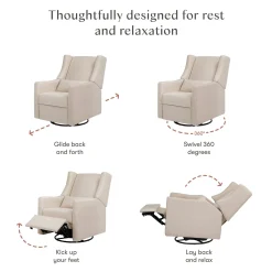 Babyletto Kiwi Recliner and Swivel Glider - Performance Beach Eco-Weave