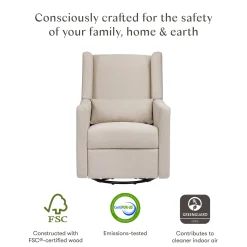 Babyletto Kiwi Recliner and Swivel Glider - Performance Beach Eco-Weave
