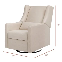 Babyletto Kiwi Recliner and Swivel Glider - Performance Beach Eco-Weave