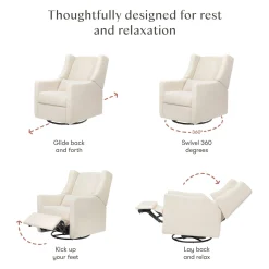 Babyletto Kiwi Recliner and Swivel Glider - Performance Ivory Boucle