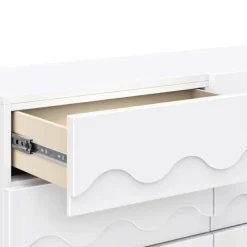 Babyletto Lido Wave 6-Drawer Assembled Dresser - White / Honey