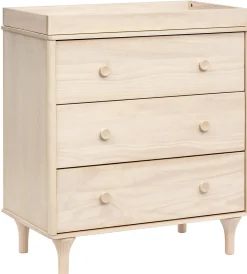 Babyletto Lolly 3-Drawer Changer Dresser, KD w/Removable Changing Tray - Washed Natural