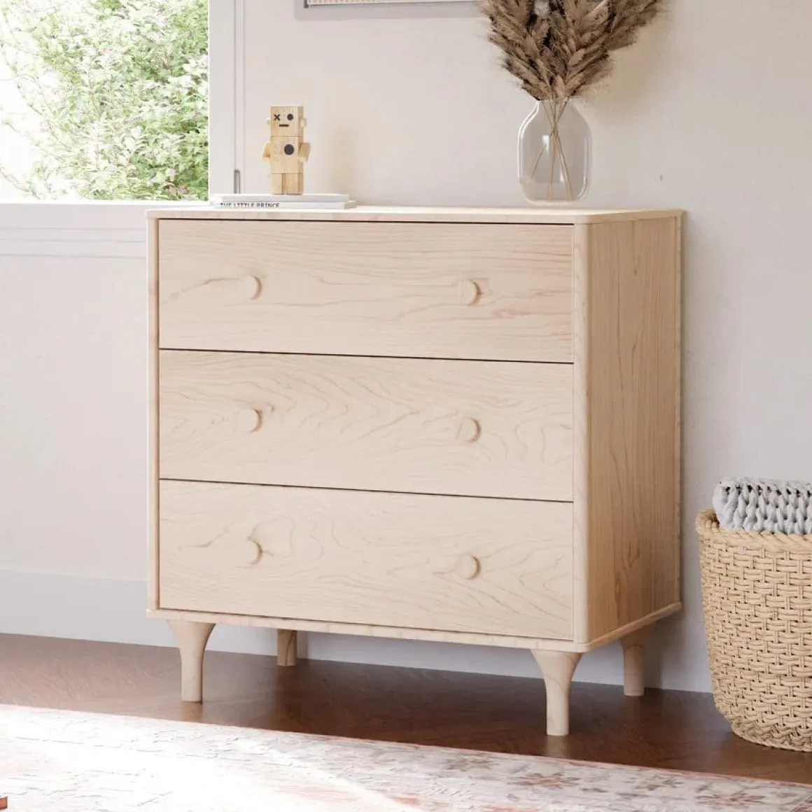 Babyletto Lolly 3-Drawer Changer Dresser, KD w/Removable Changing Tray - Washed Natural