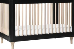 Babyletto Lolly 3-In-1 Convertible Crib with Toddler Bed Conversion Kit - Black/WashedNatural