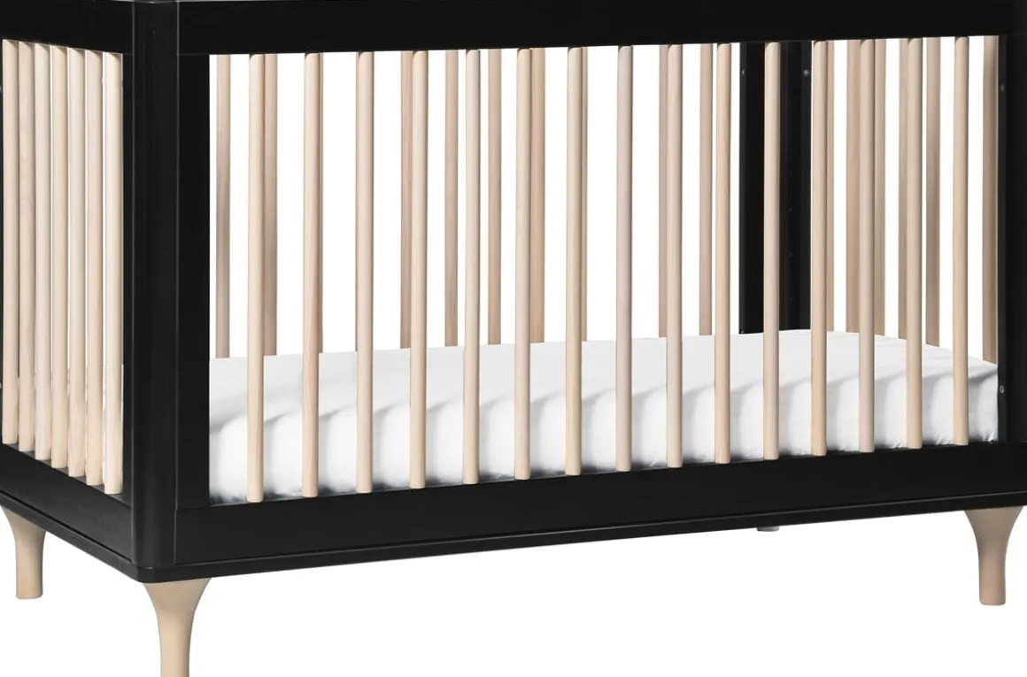 Babyletto Lolly 3-In-1 Convertible Crib with Toddler Bed Conversion Kit - Black/WashedNatural
