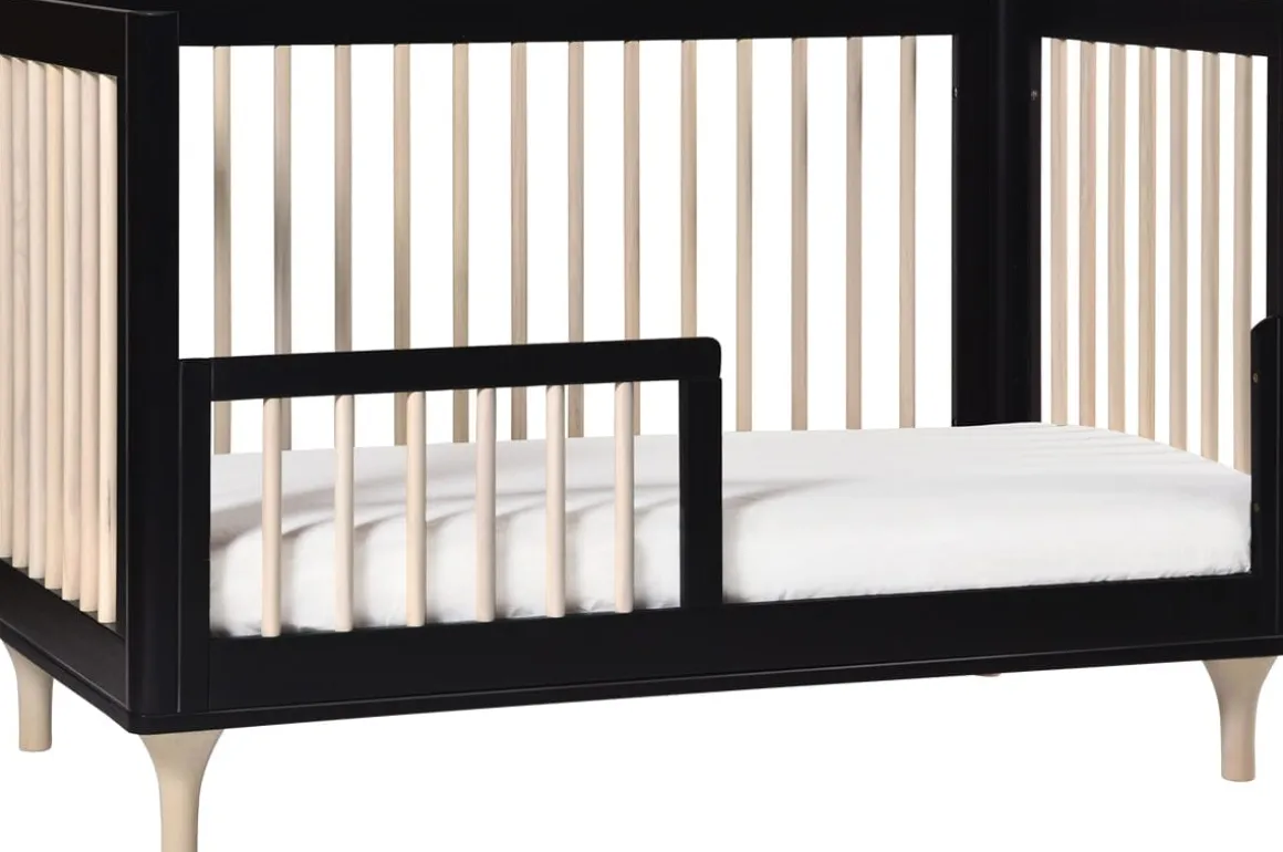 Babyletto Lolly 3-In-1 Convertible Crib with Toddler Bed Conversion Kit - Black/WashedNatural