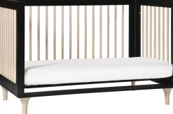 Babyletto Lolly 3-In-1 Convertible Crib with Toddler Bed Conversion Kit - Black/WashedNatural