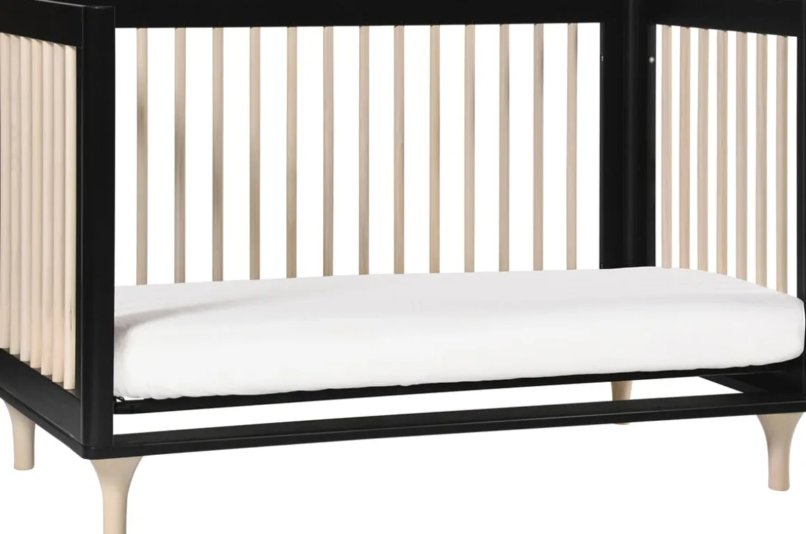 Babyletto Lolly 3-In-1 Convertible Crib with Toddler Bed Conversion Kit - Black/WashedNatural