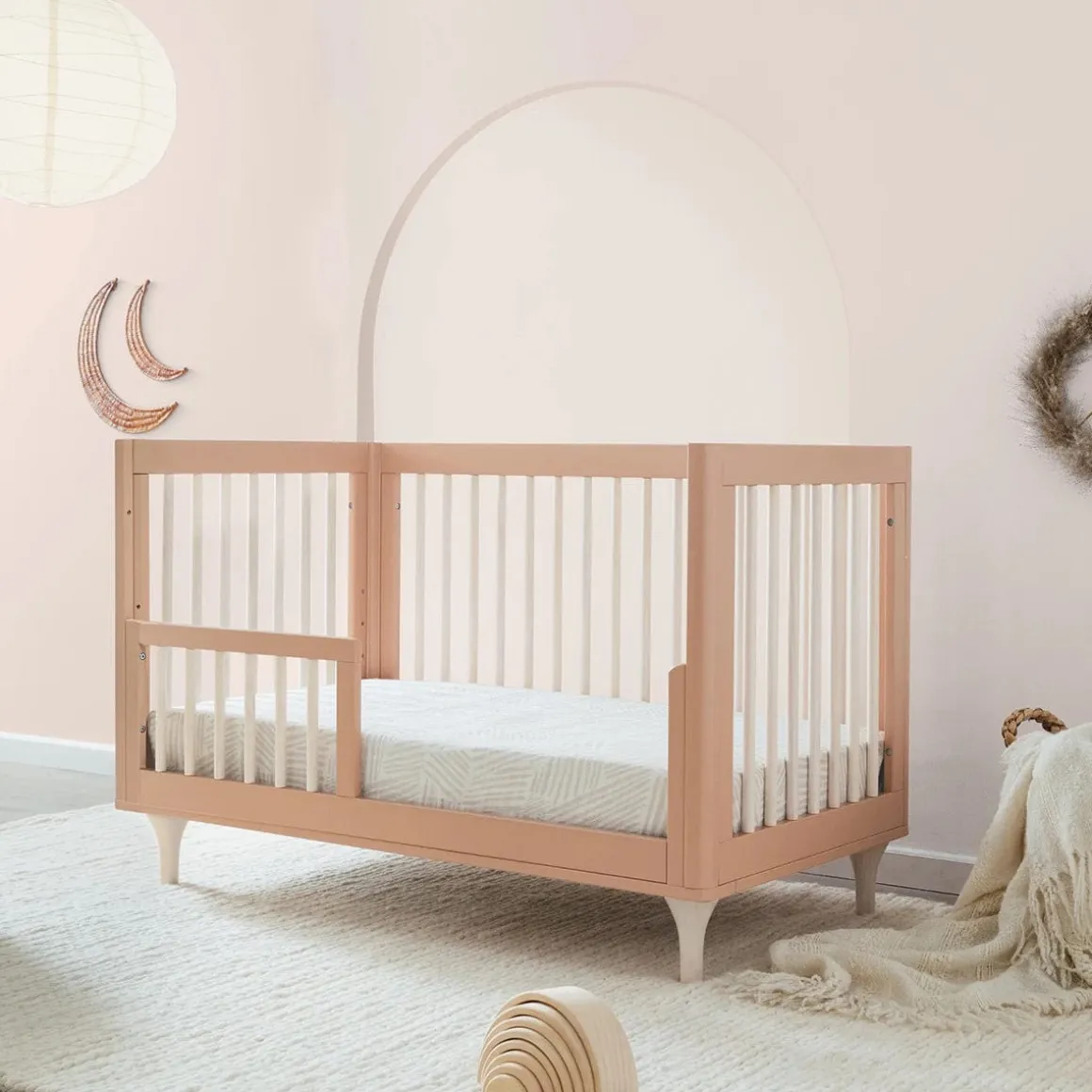 Babyletto Lolly 3-In-1 Convertible Crib with Toddler Bed Conversion Kit - Canyon/Washed Natural