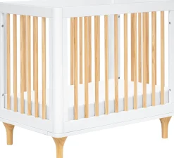 Babyletto Lolly 4-in-1 Convertible Mini Crib w/ Toddler Bed Conversion Kit - White/Natural